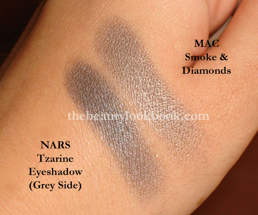 NARS Tzarine Eyeshadow Duo (Grey Side) vs. MAC Smoke & Diamonds